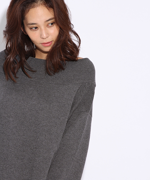 niko and...(ニコアンド)の「Wジャカードオフショル2WAYプルオーバー【niko and ...】(ニット/セーター・レディース・ブラウン/グレー/ネイビー/チャコール/ピンク/ナチュラル/モカ・LARGE/MEDIUM)」の2枚目の写真