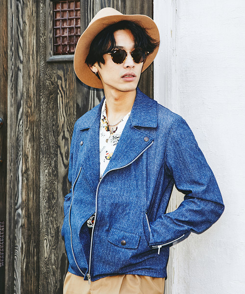 HYSTERIC GLAMOUR(ヒステリックグラマー)の「ダブルライダースジャケット(ライダースジャケット・メンズ・ネイビー/ブラック・SMALL/MEDIUM/LARGE)」の2枚目の写真