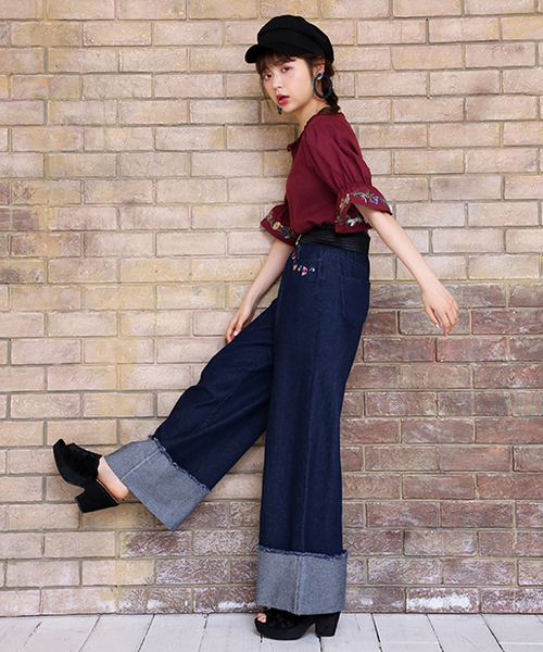 one after another NICE CLAUP(ワンアフターアナザーナイスクラップ)の「べロアスカラップサンダル(サンダル・レディース・ブルーパープル/ピンク/ブラック・L/S/M)」の5枚目の写真