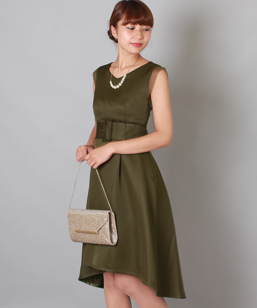 TRUDEA(トルディア)の「ベルテットフィッシュテールワンピース/ 結婚式・成人式・謝恩会ワンピース・パーティードレス(ドレス・レディース・ネイビー/カーキ/ピンク/オレンジ/ブルー/ワイン/サックスブルー・MEDIUM)」の2枚目の写真