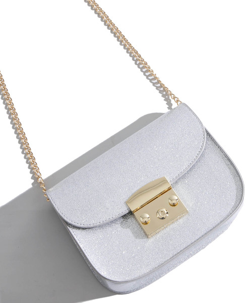 WEGO(ウィゴー)の「WEGO/ミニチェーンショルダーバッグ(ショルダーバッグ・レディース・ブラック/シルバー/その他1/ライトピンク・FREE)」の4枚目の写真