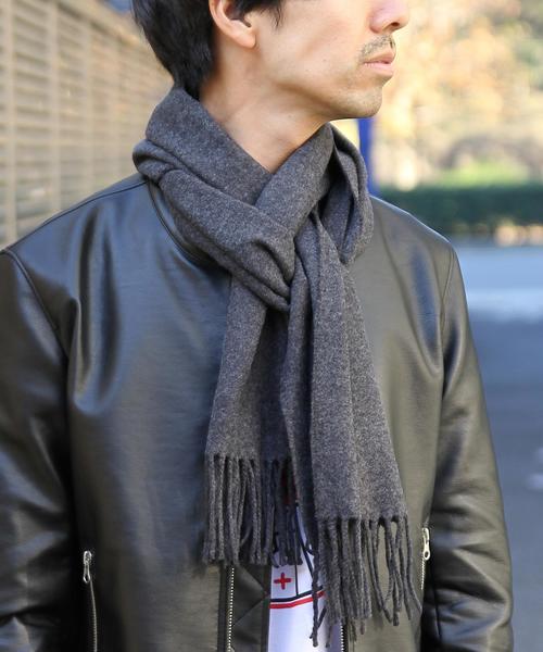 coen（コーエン）の「カラーニットマフラー（マフラー・メンズ・ダークグレー/ワインレッド/ネイビー・FREE）」の2枚目の写真
