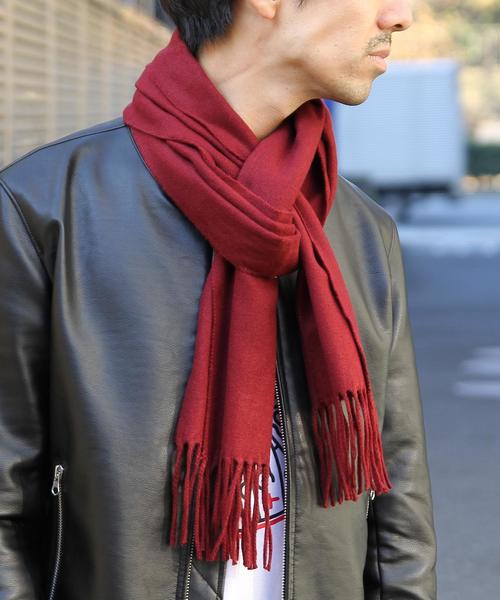 coen（コーエン）の「カラーニットマフラー（マフラー・メンズ・ダークグレー/ワインレッド/ネイビー・FREE）」の3枚目の写真