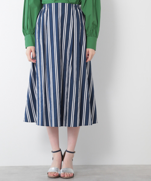 N.(N. Natural Beauty Basic)(エヌエヌナチュラルビューティーベーシック)の「タイプライターストライプミモレスカート(スカート・レディース・ブルー系その他/ブルー系その他2/イエロー系その他・MEDIUM)」の18枚目の写真