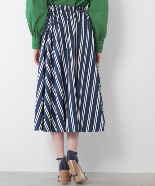 N.(N. Natural Beauty Basic)(エヌエヌナチュラルビューティーベーシック)の「タイプライターストライプミモレスカート(スカート・レディース・ブルー系その他/ブルー系その他2/イエロー系その他・MEDIUM)」の10枚目の写真