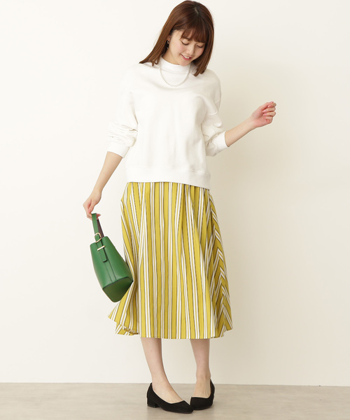 N.(N. Natural Beauty Basic)(エヌエヌナチュラルビューティーベーシック)の「タイプライターストライプミモレスカート(スカート・レディース・ブルー系その他/ブルー系その他2/イエロー系その他・MEDIUM)」の19枚目の写真