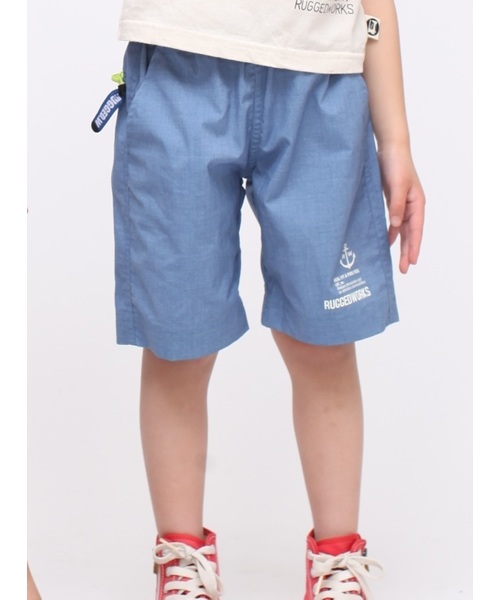 RUGGEDWORKS(ラゲッドワークス)の「ポリデニムポケッタブルハーフパンツ(その他パンツ・キッズ・ダークインディゴブルー/コバルトブルー・120cm/90cm/110cm/140cm/100cm/130cm/80cm)」の2枚目の写真