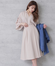 FREE'S MART | ◆タック袖スキッパー×スカートセットアップ(ワンピース)