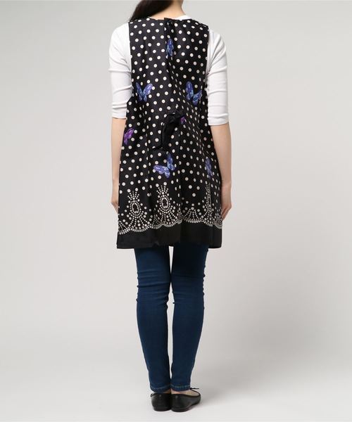 ANNA SUI（アナスイ）の「ドットバタフライ柄 キッチンタイプエプロン