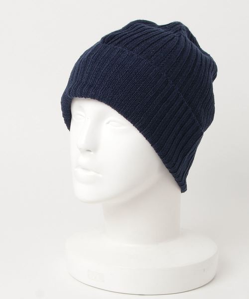 POLO RALPH LAUREN(ポロ ラルフ ローレン)の「リブニット リネン ハット(ニットキャップ/ビーニー・メンズ・ネイビー・ONE SIZE)」の2枚目の写真
