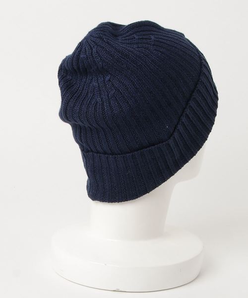 POLO RALPH LAUREN(ポロ ラルフ ローレン)の「リブニット リネン ハット(ニットキャップ/ビーニー・メンズ・ネイビー・ONE SIZE)」の3枚目の写真