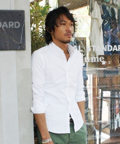 JOURNAL STANDARD relume(ジャーナルスタンダード レリューム)の「カスタムオックスフォードボタンダウンシャツ #(シャツ/ブラウス・メンズ・ネイビー/ホワイト/ブルー系その他・X-LARGE/LARGE/SMALL/MEDIUM)」の2枚目の写真