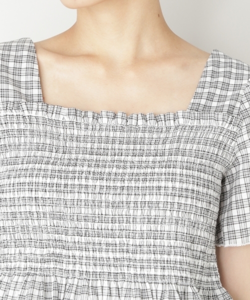 LOWRYS FARM（ローリーズファーム）の「チェックシャーリングブラウス　796640（シャツ/ブラウス・レディース・オフホワイト/イエロー/ブルー・MEDIUM/LARGE）」の8枚目の写真