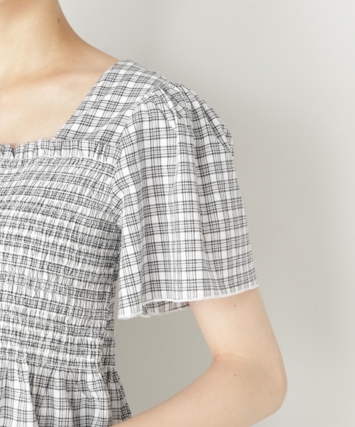 LOWRYS FARM（ローリーズファーム）の「チェックシャーリングブラウス　796640（シャツ/ブラウス・レディース・オフホワイト/イエロー/ブルー・MEDIUM/LARGE）」の9枚目の写真