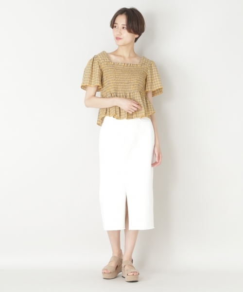 LOWRYS FARM（ローリーズファーム）の「チェックシャーリングブラウス　796640（シャツ/ブラウス・レディース・オフホワイト/イエロー/ブルー・MEDIUM/LARGE）」の16枚目の写真