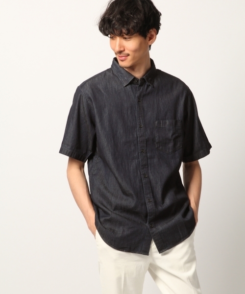 GLOBAL WORK(グローバルワーク)の「デニムシャツ半袖/788441(シャツ/ブラウス・メンズ・スカイブルー/ブルー/ブルー系その他7・LARGE/SMALL/X-LARGE/MEDIUM)」の1枚目の写真