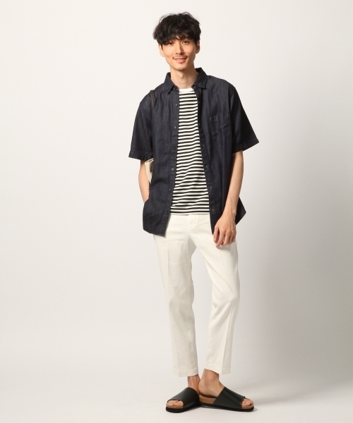 GLOBAL WORK(グローバルワーク)の「デニムシャツ半袖/788441(シャツ/ブラウス・メンズ・スカイブルー/ブルー/ブルー系その他7・LARGE/SMALL/X-LARGE/MEDIUM)」の14枚目の写真