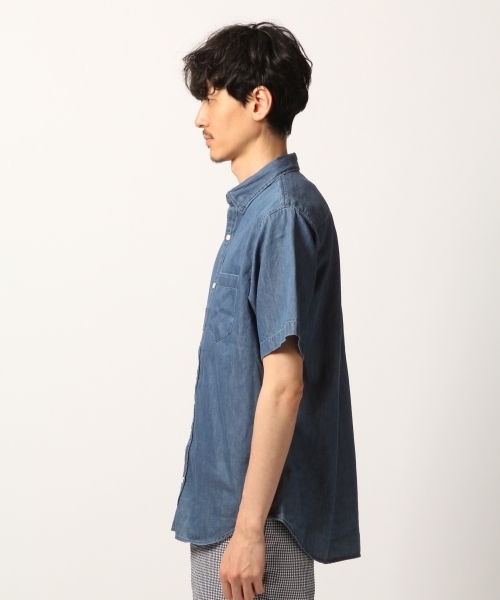 GLOBAL WORK(グローバルワーク)の「デニムシャツ半袖/788441(シャツ/ブラウス・メンズ・スカイブルー/ブルー/ブルー系その他7・LARGE/SMALL/X-LARGE/MEDIUM)」の5枚目の写真