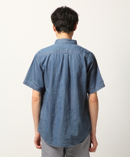 GLOBAL WORK(グローバルワーク)の「デニムシャツ半袖/788441(シャツ/ブラウス・メンズ・スカイブルー/ブルー/ブルー系その他7・LARGE/SMALL/X-LARGE/MEDIUM)」の12枚目の写真
