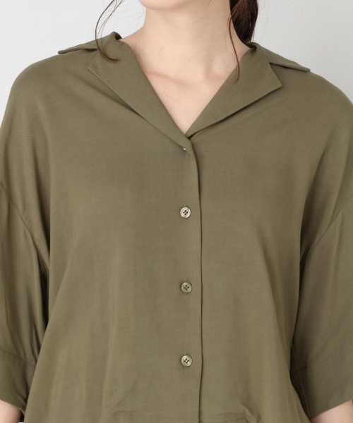 LOWRYS FARM（ローリーズファーム）の「カイキンシャツ／ＳＳ　802639（シャツ/ブラウス・レディース・ブラック/ベージュ/カーキ・FREE）」の6枚目の写真