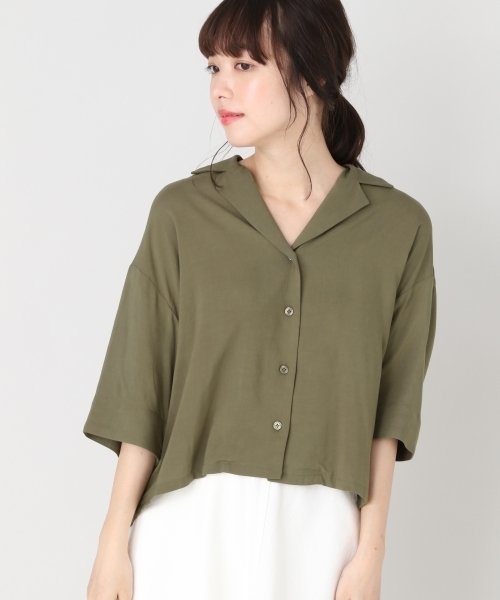 LOWRYS FARM（ローリーズファーム）の「カイキンシャツ／ＳＳ　802639（シャツ/ブラウス・レディース・ブラック/ベージュ/カーキ・FREE）」の12枚目の写真