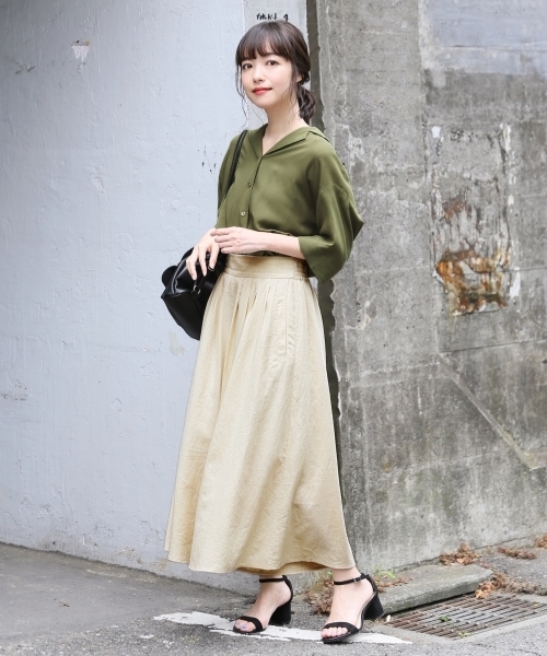 LOWRYS FARM（ローリーズファーム）の「カイキンシャツ／ＳＳ　802639（シャツ/ブラウス・レディース・ブラック/ベージュ/カーキ・FREE）」の18枚目の写真