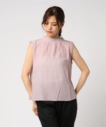 ＿☆ シャーリングネックノースリブラウス