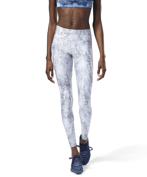 Reebok(リーボック)の「ランニング ロングタイツ(レギンス/スパッツ・レディース・ライトグレー/ブルー・MEDIUM/X-LARGE/X-SMALL/XXX-LARGE/XXXXX-LARGE)」の2枚目の写真