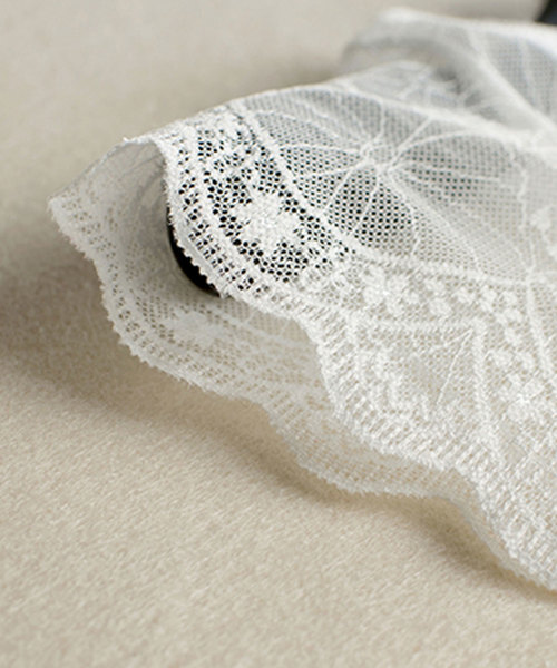 SAISON DE PAPILLON(セゾンドパピヨン)の「Vネックレースフレンチスリーブトップス(キャミソール・レディース・ホワイト/ブラック/ブルー・フリー)」の19枚目の写真