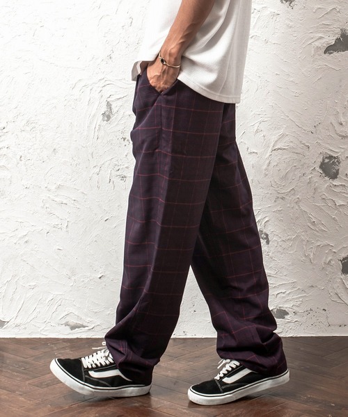 MinoriTY(マイノリティ)の「シューレースベルトバルーンワイドチェックパンツ/紐ベルト トラウザー(その他パンツ・メンズ・ベージュ/ネイビー/ワイン・M/L)」の7枚目の写真