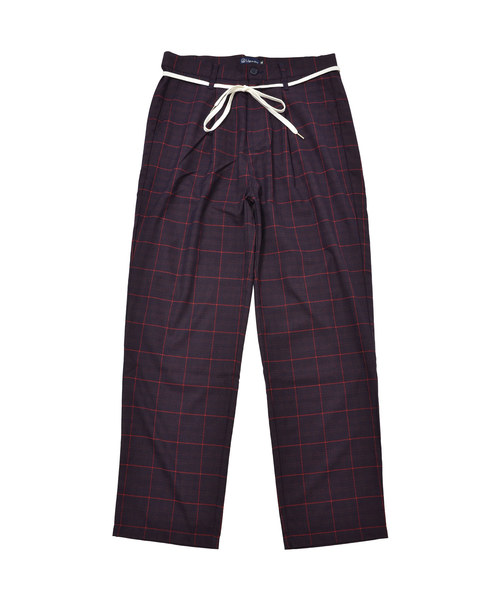 MinoriTY(マイノリティ)の「シューレースベルトバルーンワイドチェックパンツ/紐ベルト トラウザー(その他パンツ・メンズ・ベージュ/ネイビー/ワイン・M/L)」の11枚目の写真