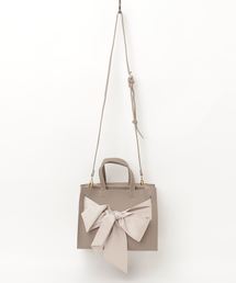 CURI BISCUI | サテンリボンモチーフ付トートバッグ(ハンドバッグ)