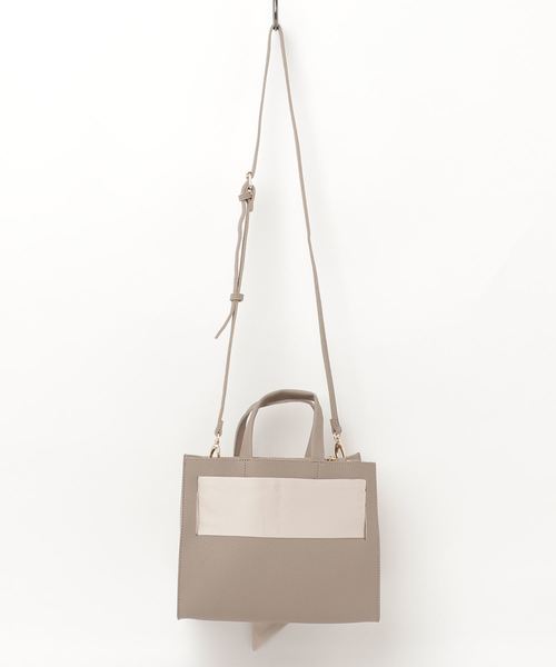 CURI BISCUI（キュリ　ビスキュイ）の「サテンリボンモチーフ付トートバッグ（ハンドバッグ・レディース・ブラック/グレー/ブルー/ピンク系その他・FREE）」の5枚目の写真