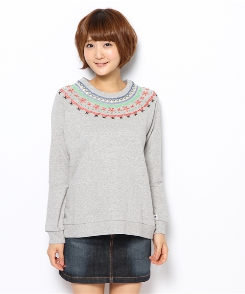 coen(コーエン)の「【Market】ハンド刺繍スウェット(スウェット・レディース・グレー/ネイビー・MEDIUM/LARGE)」の3枚目の写真