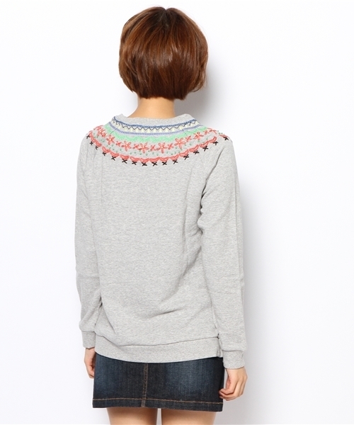 coen(コーエン)の「【Market】ハンド刺繍スウェット(スウェット・レディース・グレー/ネイビー・MEDIUM/LARGE)」の5枚目の写真