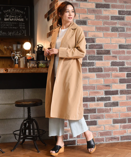 Luz Llena(ラズレナ)の「ピーチ起毛トレンチロングコート(トレンチコート・レディース・ブラック/ベージュ/カーキ・MEDIUM)」の5枚目の写真