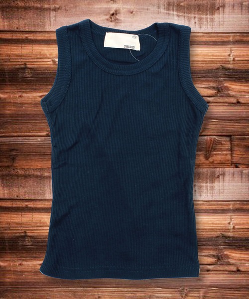 THE CASUAL(カジュアル)の「テレコレギュラータンクトップ キッズ(タンクトップ・キッズ・ブラック/オフホワイト/チャコールグレー/杢グレー/グリーン/カーキ/ネイビー/マスタード/ピンク/レッド・110cm/150cm/140cm/160cm/130cm/120cm)」の7枚目の写真