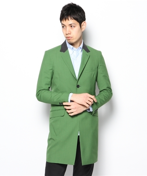 And A(アンドエー)の「WOOLトロチェスターCOAT(チェスターコート・メンズ・グレー/グリーン/ネイビー・44/42)」の1枚目の写真