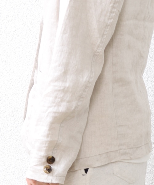 coen（コーエン）の「リネンテーラードジャケット（テーラードジャケット・レディース・オフホワイト/ネイビー・MEDIUM/LARGE）」の6枚目の写真