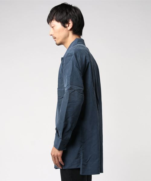 Magine(マージン)の「【Magine】MODAL CHIFFON BIG SHIRTS BLOUSON:モダールシフォン ビックシャツ 19SS(シャツ/ブラウス・メンズ・ブラック/ネイビー/オリーブ/グレイッシュベージュ/ホワイト・44/46/48)」の6枚目の写真