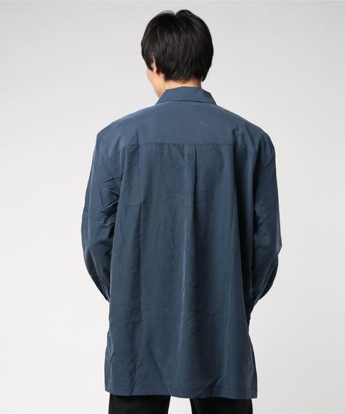 Magine(マージン)の「【Magine】MODAL CHIFFON BIG SHIRTS BLOUSON:モダールシフォン ビックシャツ 19SS(シャツ/ブラウス・メンズ・ブラック/ネイビー/オリーブ/グレイッシュベージュ/ホワイト・44/46/48)」の7枚目の写真