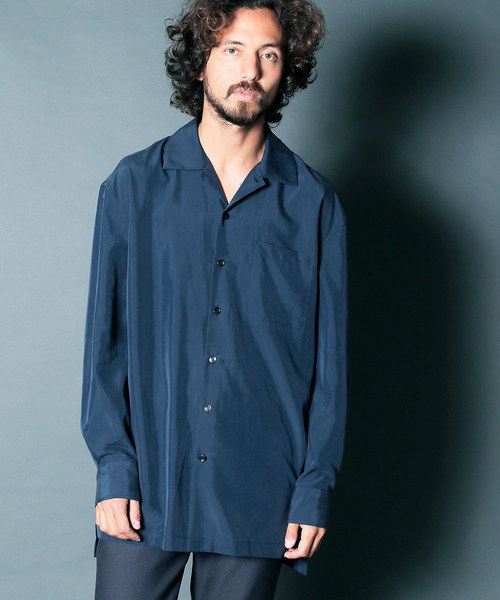 Magine(マージン)の「【Magine】MODAL CHIFFON BIG SHIRTS BLOUSON:モダールシフォン ビックシャツ 19SS(シャツ/ブラウス・メンズ・ブラック/ネイビー/オリーブ/グレイッシュベージュ/ホワイト・44/46/48)」の5枚目の写真