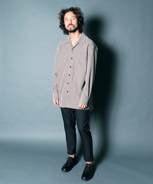 Magine(マージン)の「【Magine】MODAL CHIFFON BIG SHIRTS BLOUSON:モダールシフォン ビックシャツ 19SS(シャツ/ブラウス・メンズ・ブラック/ネイビー/オリーブ/グレイッシュベージュ/ホワイト・44/46/48)」の10枚目の写真
