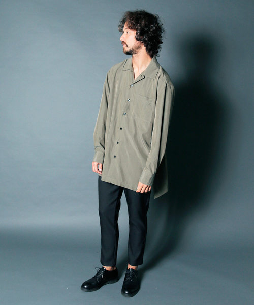 Magine(マージン)の「【Magine】MODAL CHIFFON BIG SHIRTS BLOUSON:モダールシフォン ビックシャツ 19SS(シャツ/ブラウス・メンズ・ブラック/ネイビー/オリーブ/グレイッシュベージュ/ホワイト・44/46/48)」の11枚目の写真