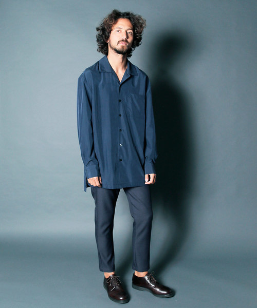 Magine(マージン)の「【Magine】MODAL CHIFFON BIG SHIRTS BLOUSON:モダールシフォン ビックシャツ 19SS(シャツ/ブラウス・メンズ・ブラック/ネイビー/オリーブ/グレイッシュベージュ/ホワイト・44/46/48)」の12枚目の写真