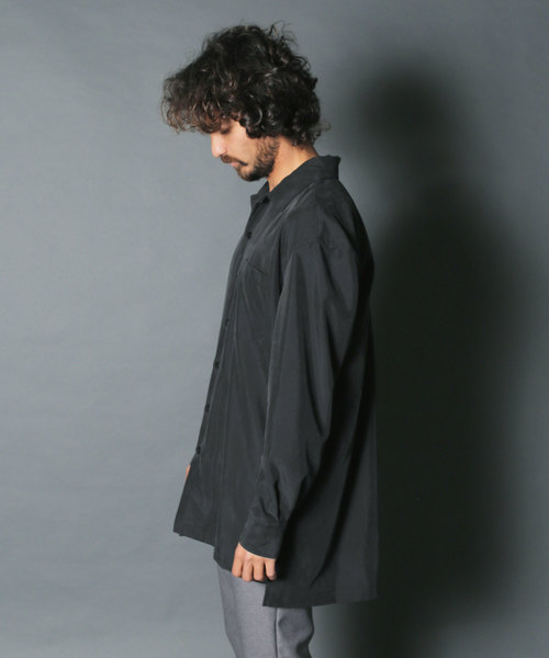 Magine(マージン)の「【Magine】MODAL CHIFFON BIG SHIRTS BLOUSON:モダールシフォン ビックシャツ 19SS(シャツ/ブラウス・メンズ・ブラック/ネイビー/オリーブ/グレイッシュベージュ/ホワイト・44/46/48)」の13枚目の写真