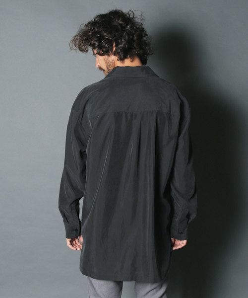 Magine(マージン)の「【Magine】MODAL CHIFFON BIG SHIRTS BLOUSON:モダールシフォン ビックシャツ 19SS(シャツ/ブラウス・メンズ・ブラック/ネイビー/オリーブ/グレイッシュベージュ/ホワイト・44/46/48)」の14枚目の写真