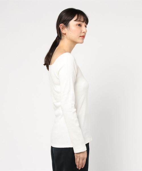 LOWRYS FARM(ローリーズファーム)の「リブタイトワンショル 844991(Tシャツ/カットソー・レディース・ベージュ/ブラウン/オフホワイト/イエロー/ブラック・LARGE/MEDIUM)」の7枚目の写真