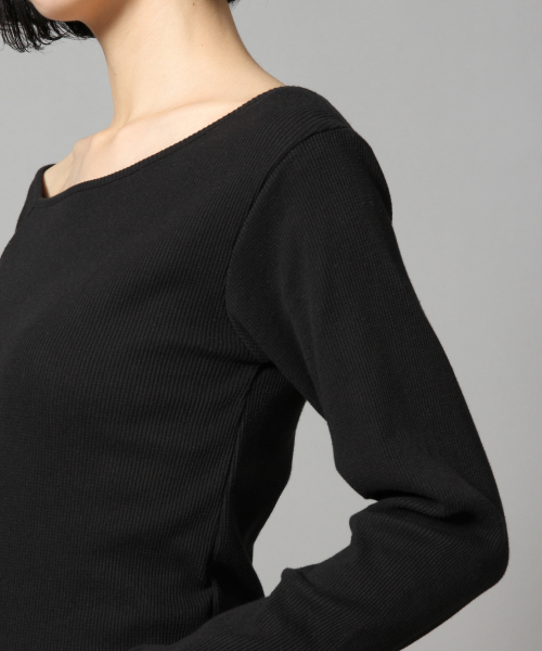 LOWRYS FARM(ローリーズファーム)の「リブタイトワンショル 844991(Tシャツ/カットソー・レディース・ベージュ/ブラウン/オフホワイト/イエロー/ブラック・LARGE/MEDIUM)」の9枚目の写真