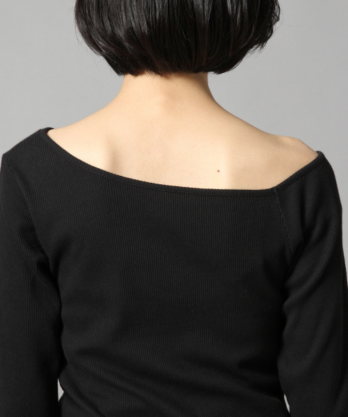 LOWRYS FARM(ローリーズファーム)の「リブタイトワンショル 844991(Tシャツ/カットソー・レディース・ベージュ/ブラウン/オフホワイト/イエロー/ブラック・LARGE/MEDIUM)」の12枚目の写真